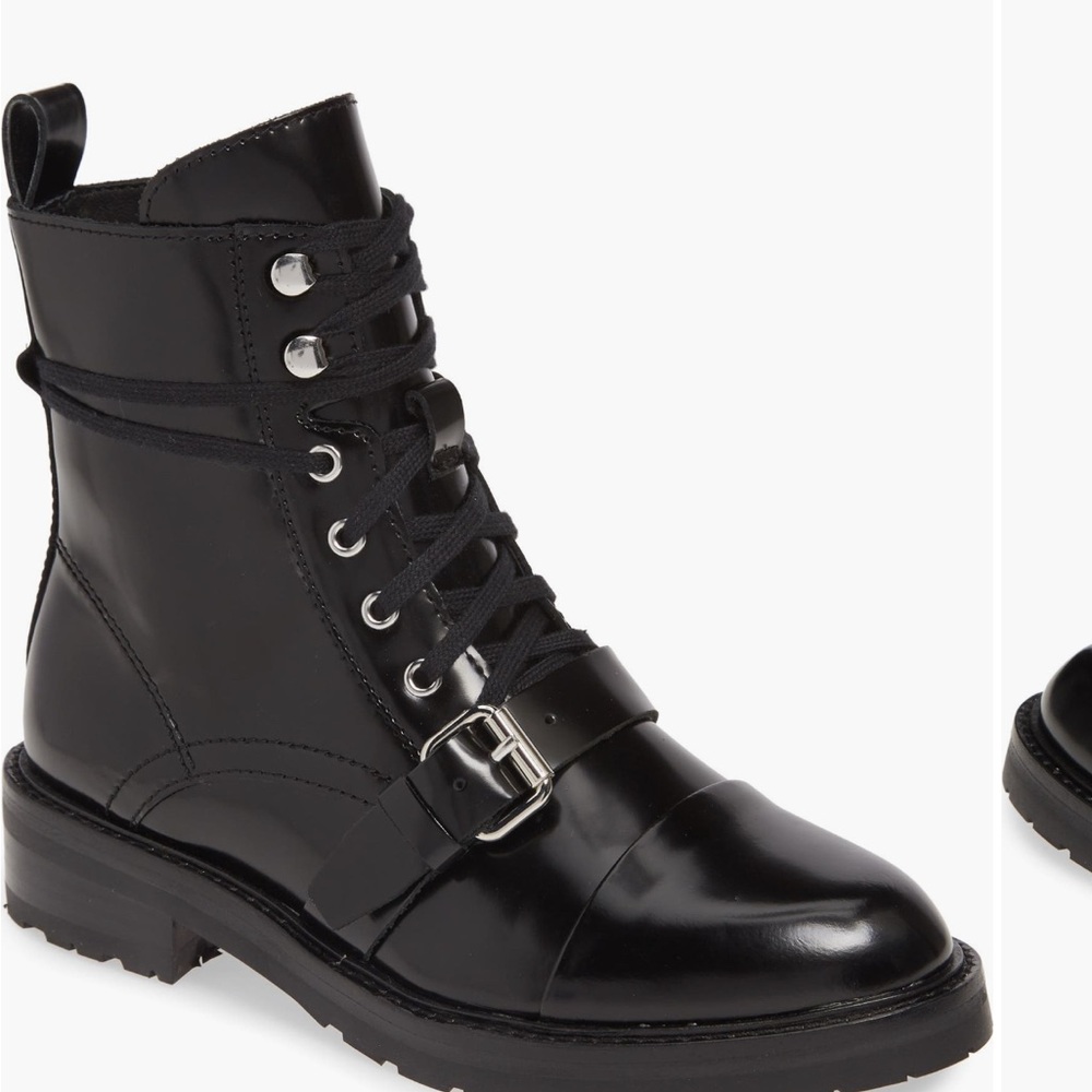 ALL SAINTS Donita Combat boots Black Leather Ankle Boots